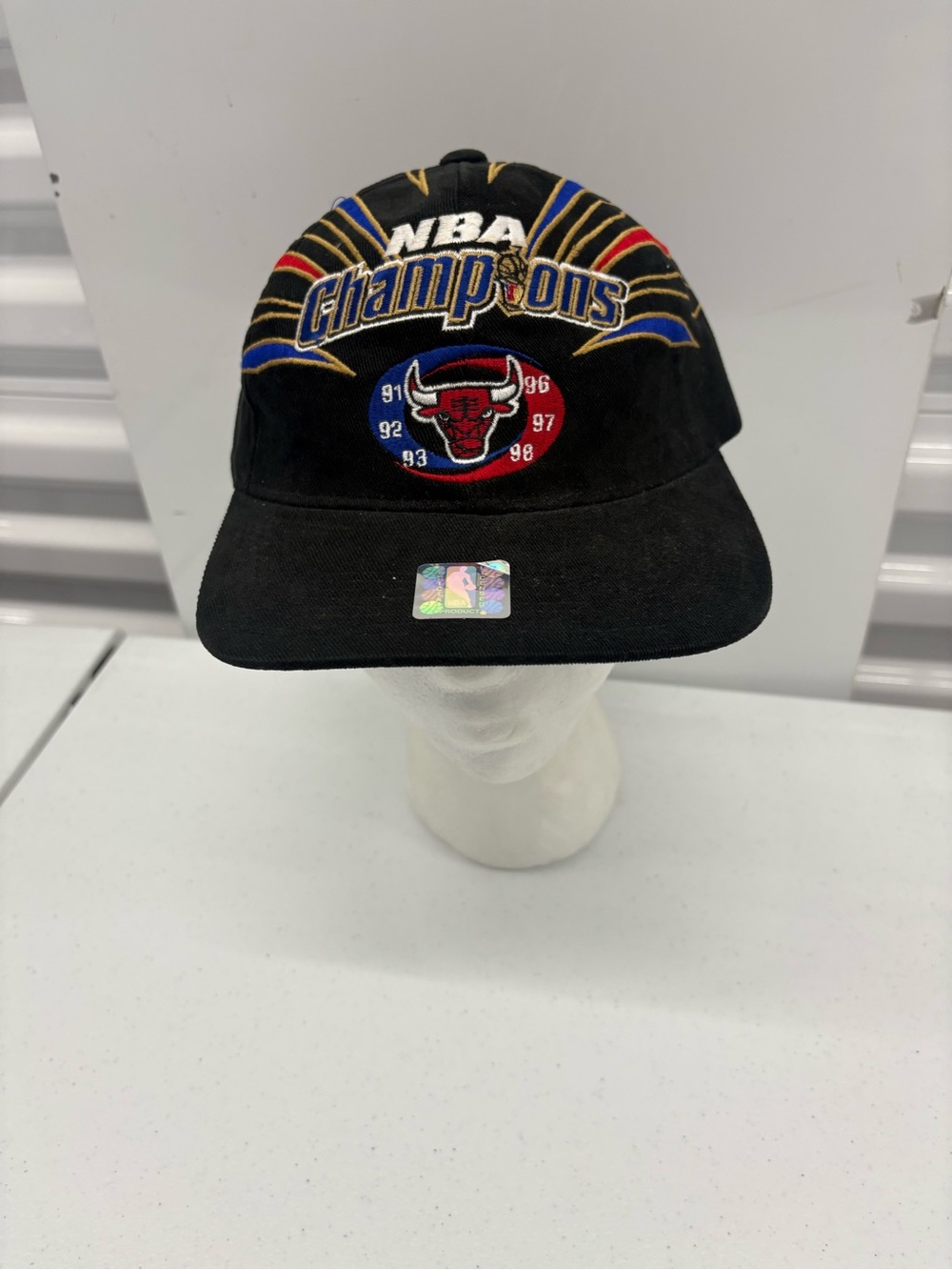 Chicago Bulls NBA Champions Black Embroidered Cap